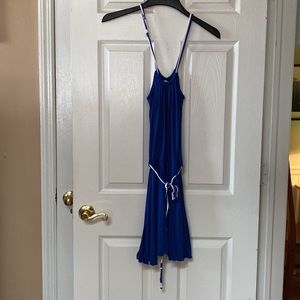 Y2K C Charlotte Ronson Cobalt Blue Jersey Dress Beads